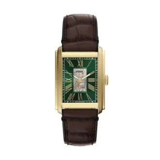 Montre Carraway automatique en cuir croco marron