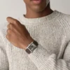 Montre Carraway automatique en cuir croco marron