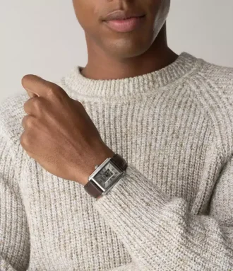 Montre Carraway automatique en cuir croco marron Montre Carraway automatique en cuir croco marron