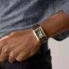 Montre Carraway automatique en cuir croco marron