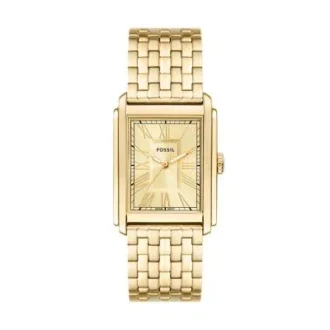 Montre Carraway à trois aiguilles en acier inoxydable doré