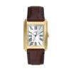 Montre Carraway à trois aiguilles en cuir croco marron
