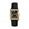 Montre Carraway à trois aiguilles en cuir croco noir