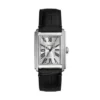 Montre Carraway à trois aiguilles en cuir croco noir