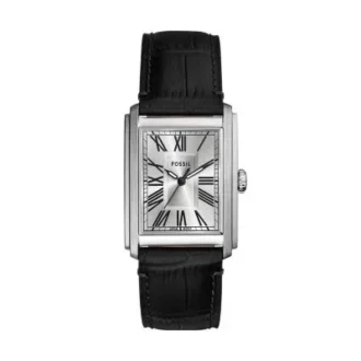 Montre Carraway à trois aiguilles en cuir croco noir