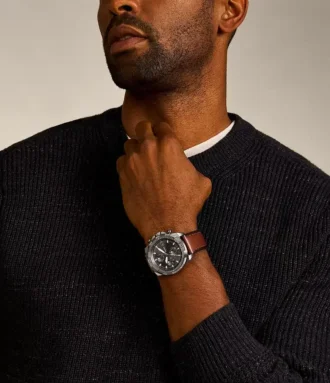 Montre chronographe Bronson en cuir LiteHide™ marron