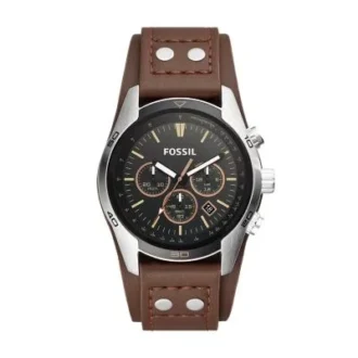 Montre chronographe Coachman en cuir marron