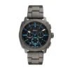 Montre chronographe en acier inoxydable fumé
