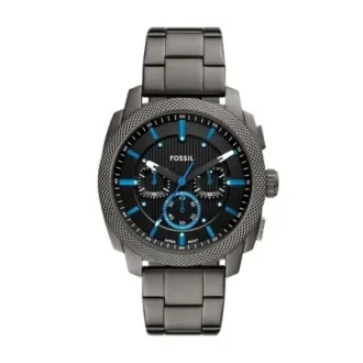Montre chronographe en acier inoxydable fumé