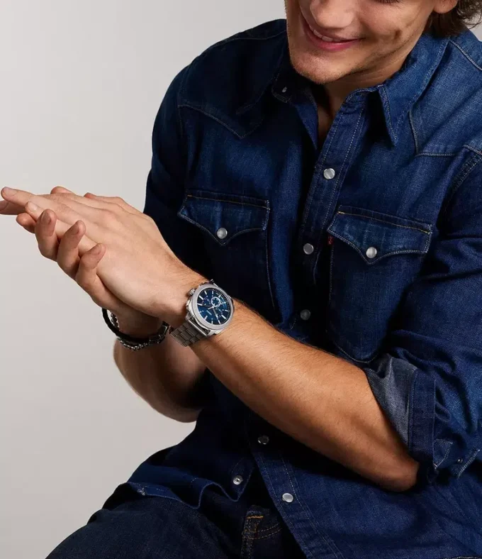 Montre chronographe en acier inoxydable Machine