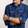 Montre chronographe Everett en acier inoxydable bicolore