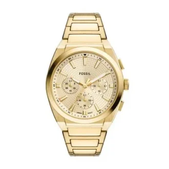 Montre chronographe Everett en acier inoxydable doré