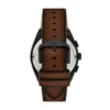 Montre chronographe Everett en cuir marron Montre chronographe Everett en cuir marron