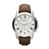 Montre chronographe Grant en cuir marron