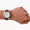 Montre chronographe Grant en cuir marron