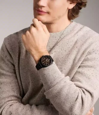 Montre chronographe Machine en acier inoxydable noir