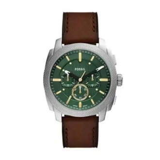 Montre chronographe Machine en cuir marron