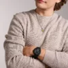 Montre chronographe Machine en silicone noir