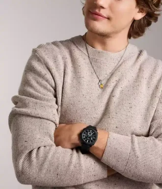 Montre chronographe Machine en silicone noir