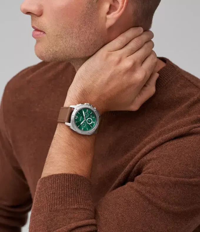 Montre chronographe Privateer en cuir marron Montre chronographe Privateer en cuir marron
