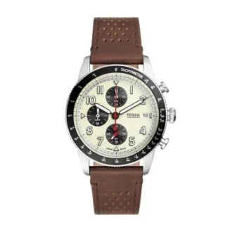 Montre chronographe Sport Tourer en cuir marron