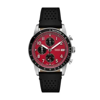 Montre chronographe Sport Tourer en cuir noir