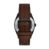 Montre Everett automatique en cuir LiteHide™ marron foncé