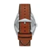 Montre Everett à trois aiguilles avec date, cuir marron