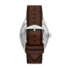 Montre Everett à trois aiguilles avec date, cuir marron