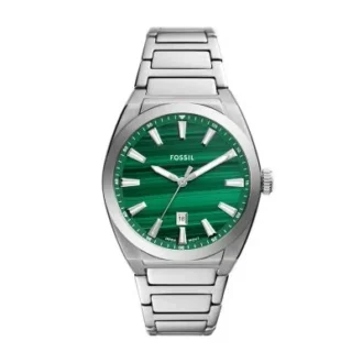 Montre Everett à trois aiguilles et date en acier inoxydable