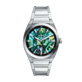 Montre Everett à trois aiguilles et date en acier inoxydable