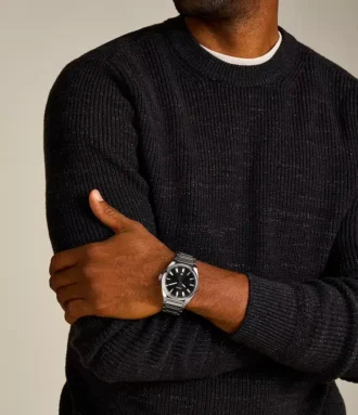 Montre Everett à trois aiguilles et date en acier inoxydable