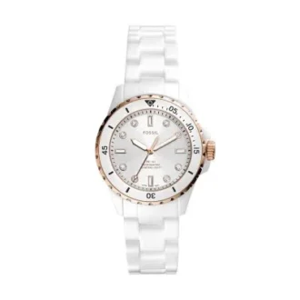 Montre FB-01 à trois aiguilles en céramique blanche