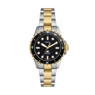 Montre Fossil Blue Dive à trois aiguilles en acier inoxydable bicolore