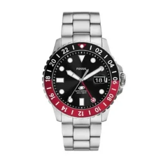 Montre Fossil Blue GMT en acier inoxydable
