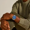 Montre Fossil Blue GMT en acier inoxydable Montre Fossil Blue GMT en acier inoxydable