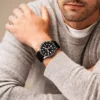 Montre Fossil Blue GMT en silicone noir