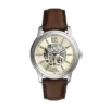 Montre Fossil Heritage automatique en cuir marron Montre Fossil Heritage automatique en cuir marron