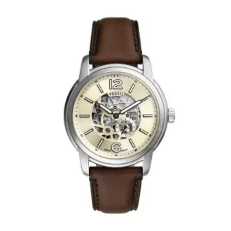 Montre Fossil Heritage automatique en cuir marron