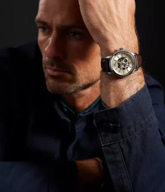 Montre Fossil Heritage automatique en cuir marron