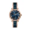 Montre Gilmore à trois aiguilles avec date, couleur or rose et céramique bleu marine Montre Gilmore à trois aiguilles avec date, couleur or rose et céramique bleu marine