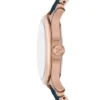 Montre Gilmore à trois aiguilles avec date, couleur or rose et céramique bleu marine Montre Gilmore à trois aiguilles avec date, couleur or rose et céramique bleu marine