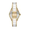 Montre Gilmore à trois aiguilles avec date, dorée et en céramique blanche Montre Gilmore à trois aiguilles avec date, dorée et en céramique blanche