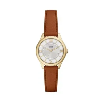 Montre Gilmore à trois aiguilles en cuir marron