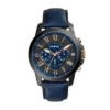 Montre Grant Chronograph en cuir bleu marine Montre Grant Chronograph en cuir bleu marine