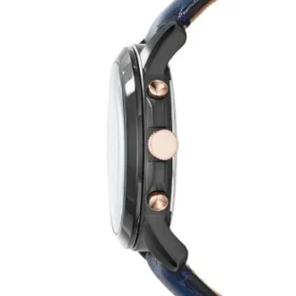Montre Grant Chronograph en cuir bleu marine