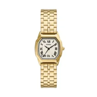 Montre Harlow à trois aiguilles en acier inoxydable doré
