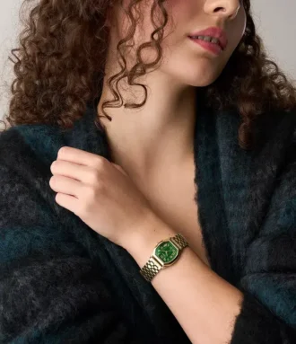 Montre Harlow à trois aiguilles en acier inoxydable doré
