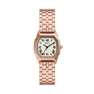 Montre Harlow à trois aiguilles en acier inoxydable doré rose