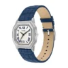 Montre Harlow à trois aiguilles en cuir croco bleu marine Montre Harlow à trois aiguilles en cuir croco bleu marine